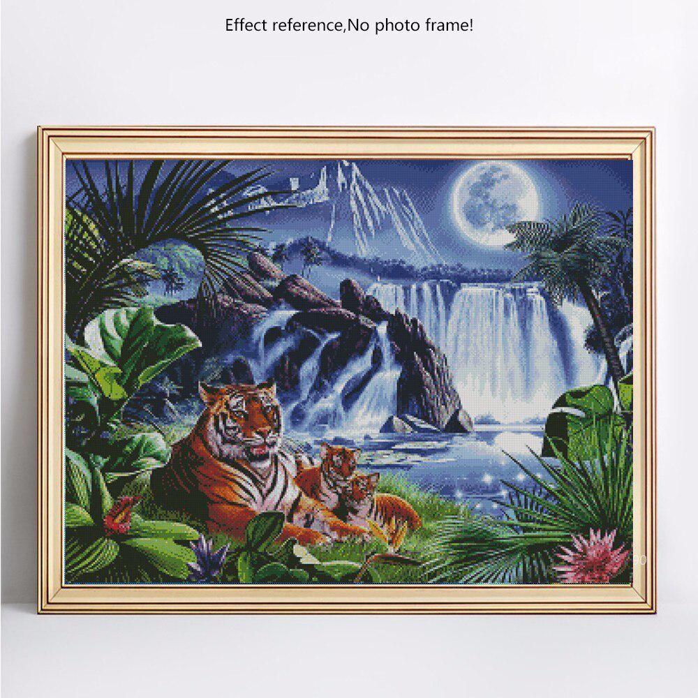 With Diamond Stones Round Painting Animals Diamond Mosaic Tiger Beadwork Diamond Embroidery