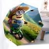 1PC Minion Automatic Folding Umbrella | Vibrant Motif & Compact Design for Everyone, On-the-Go Essential - Gift-Worthy Style yy250930006