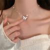 Fashion Pearl Butterfly Chain Necklace Women Design Senior Sense of Fashion Personality Necklace Trendy Party Jewelry Gift