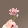 Women's Elegant Pink Flower Brooch Enamel Magnolia Pin Floral Lovers Coat Pin Fashion Dressing Jewelry Accessories Gift