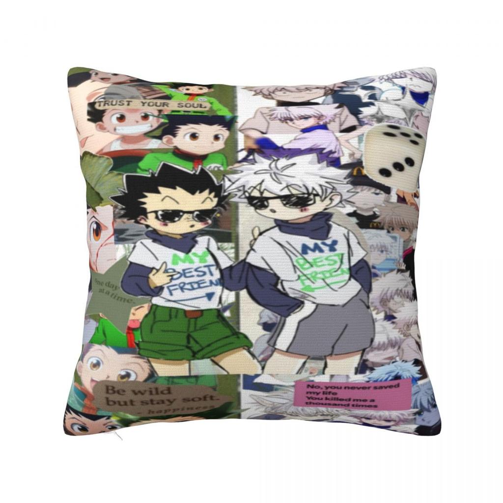 Y2K Bed Hxh Gon And Killua Hunterdecor Pillowcase Stuff Pillow Covers Zippered Multiple Sizes