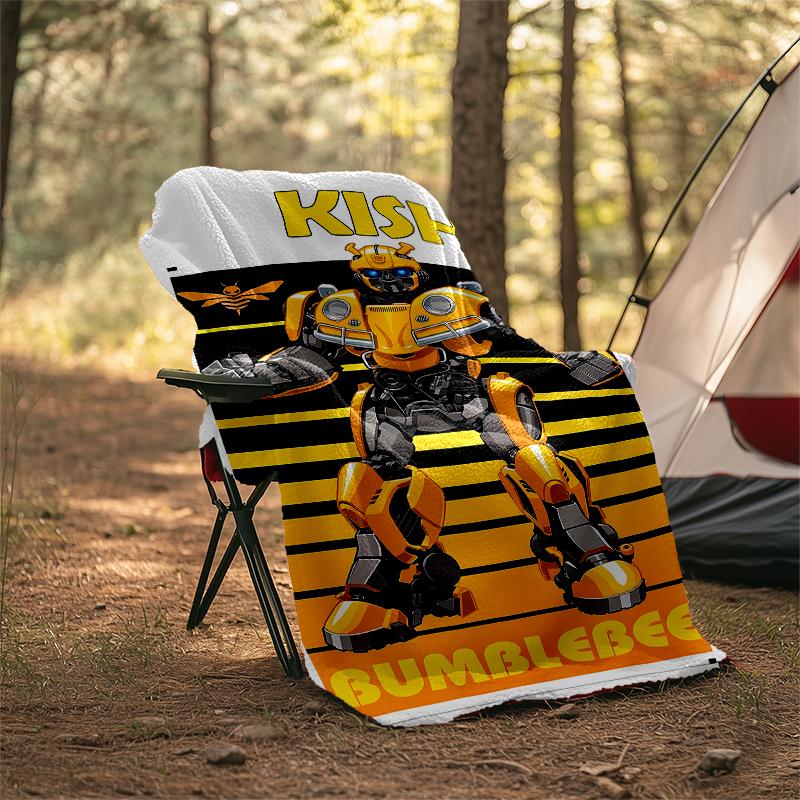 Personalized Custom Name Blanket - Bumblebee Print Design,Blanket for Sofa,Bed,Travel,Camping - Soft and Warm, Great Gift