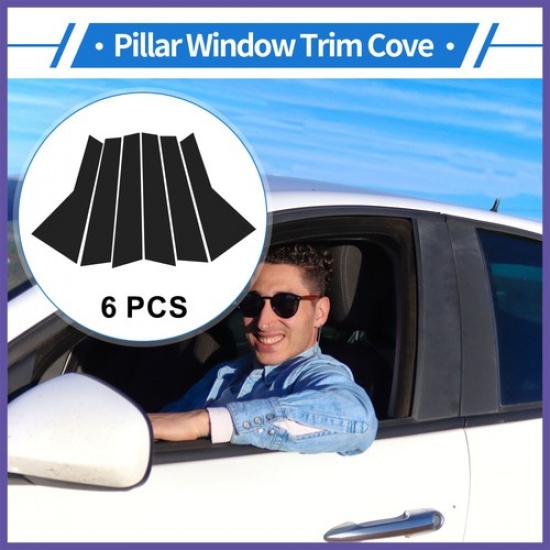 6 Pcs Door Pillar Window Trim for Land Rover Range 14-21 Black