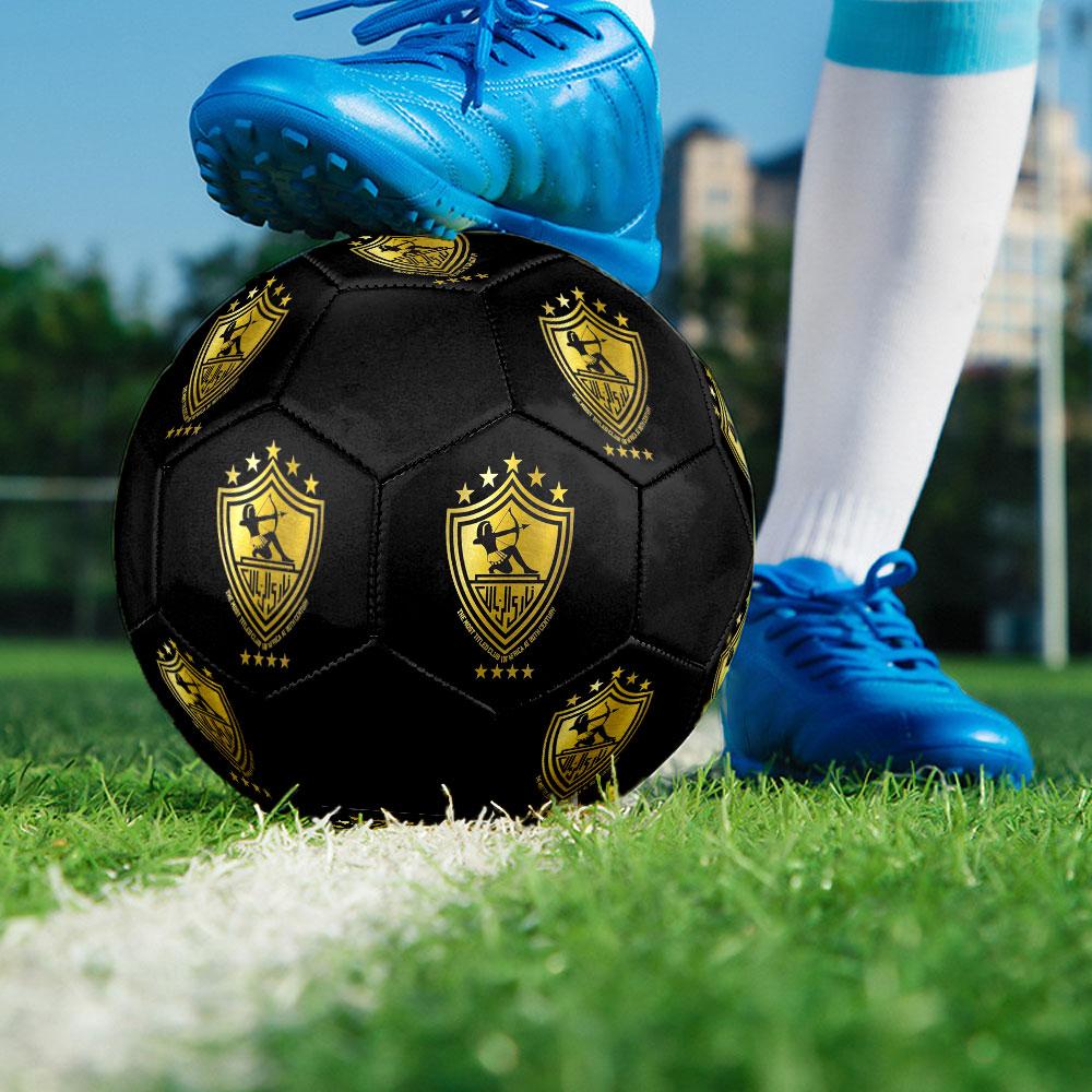 Zamalek SC Size 5 Soccer Ball, Machine-Stitched PVC, Durable & High Bounce, All Ages Fit, fan merchandise, matches & outdoor use.