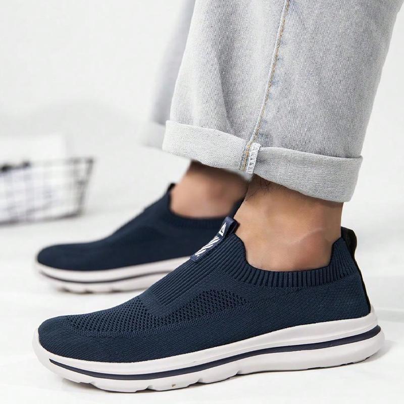 Мужские кроссовки Slip On серые спортивные кроссовки для бега и тренировок легкие сетчатые однотонные кроссовки