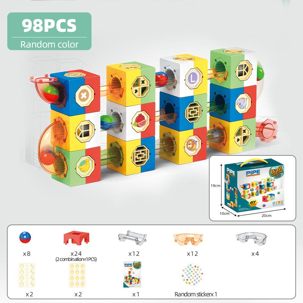 Детский DIY Трек из труб-конструкторов Два-в-одном 3D Трехмерный Лабиринт Выбрасывающий Шарик Конструктор