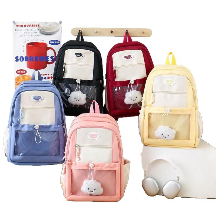 Schoolbag1011 high value Mori multi-compartment niche fashion transparent pain layer schoolbag ins cute girl double shoulder tide bag
