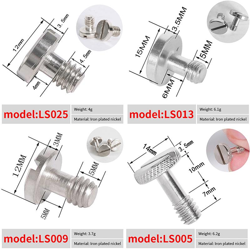 Высококачественный набор винтов для камеры 1/4 дюйма, винт для быстросъемной площадки, аксессуары для зеркальной камеры, адаптер для крепления на штатив для зеркальной камеры, штатив