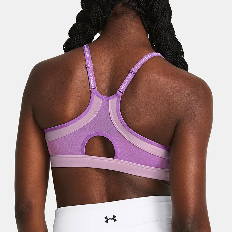 Under Armour Infinity 2.0 Низкий спортивный бюстгальтер однотонный с низкой поддержкой дышащее спортивное нижнее белье женское нижнее белье фиолетовый 1384126-543