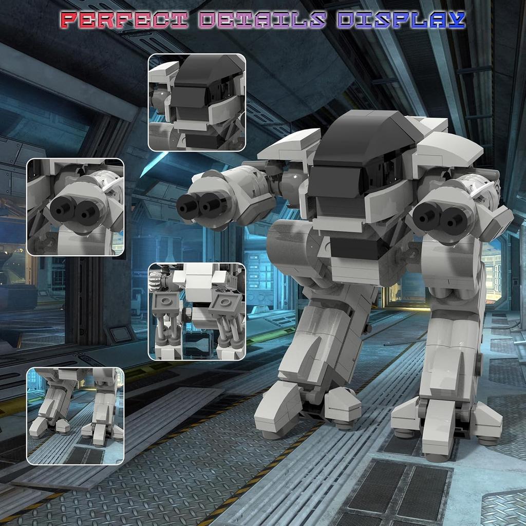 ED209 Robot Mecha Building Blocks Warrior Robot ED-209 Enforcement Robot Combat Mech Armor Building Toy Set 269 Pieces