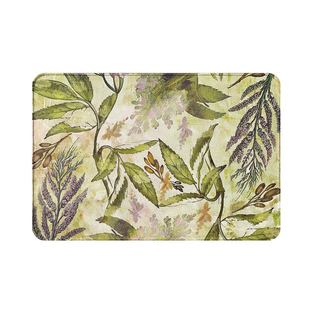 Нескользящий замшевый ковер с цветочным растительным пейзажем, дверной коврик, дверной коврик, напольный коврик для кухни, гостиной, ковер