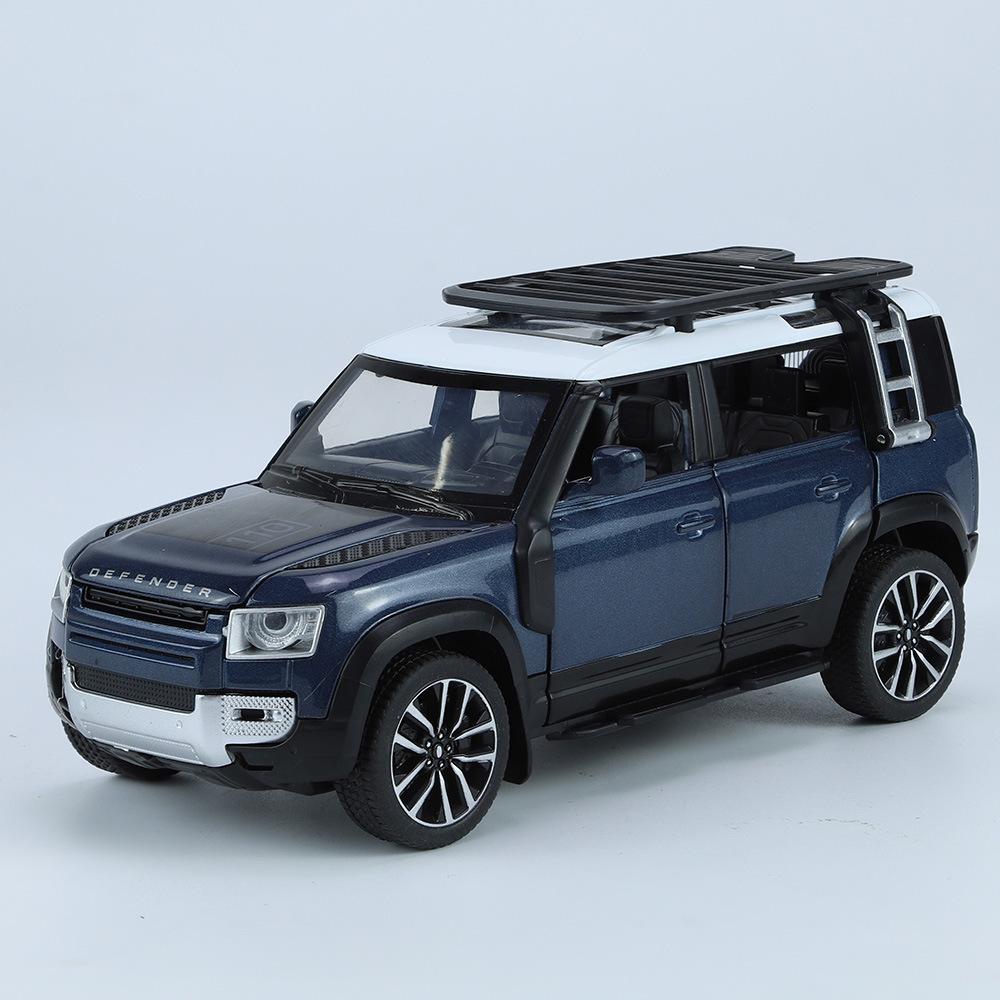 Модель Land Rover Defender 110 SUV, литая под давлением из сплава, в масштабе 1/32, со звуком, светом и механизмом оттяжки - Идеально подходит для подарков мальчикам и коллекционирования