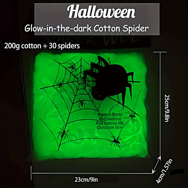 1 упаковка, светящийся паук, хлопок, дом с привидениями, товары для дома и улицы, поддельные пауки