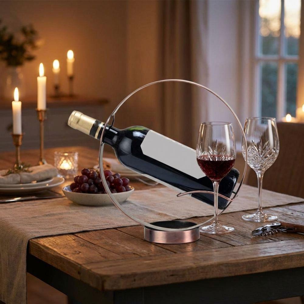 Single Iron Round Wine Rack Freestanding Red Wine Display Rack Modern Wine Bottle Holder  Hotel
