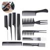 10Pcs Hair Styling Black Comb Set Professional Salon Anti-Static Barbers Combs