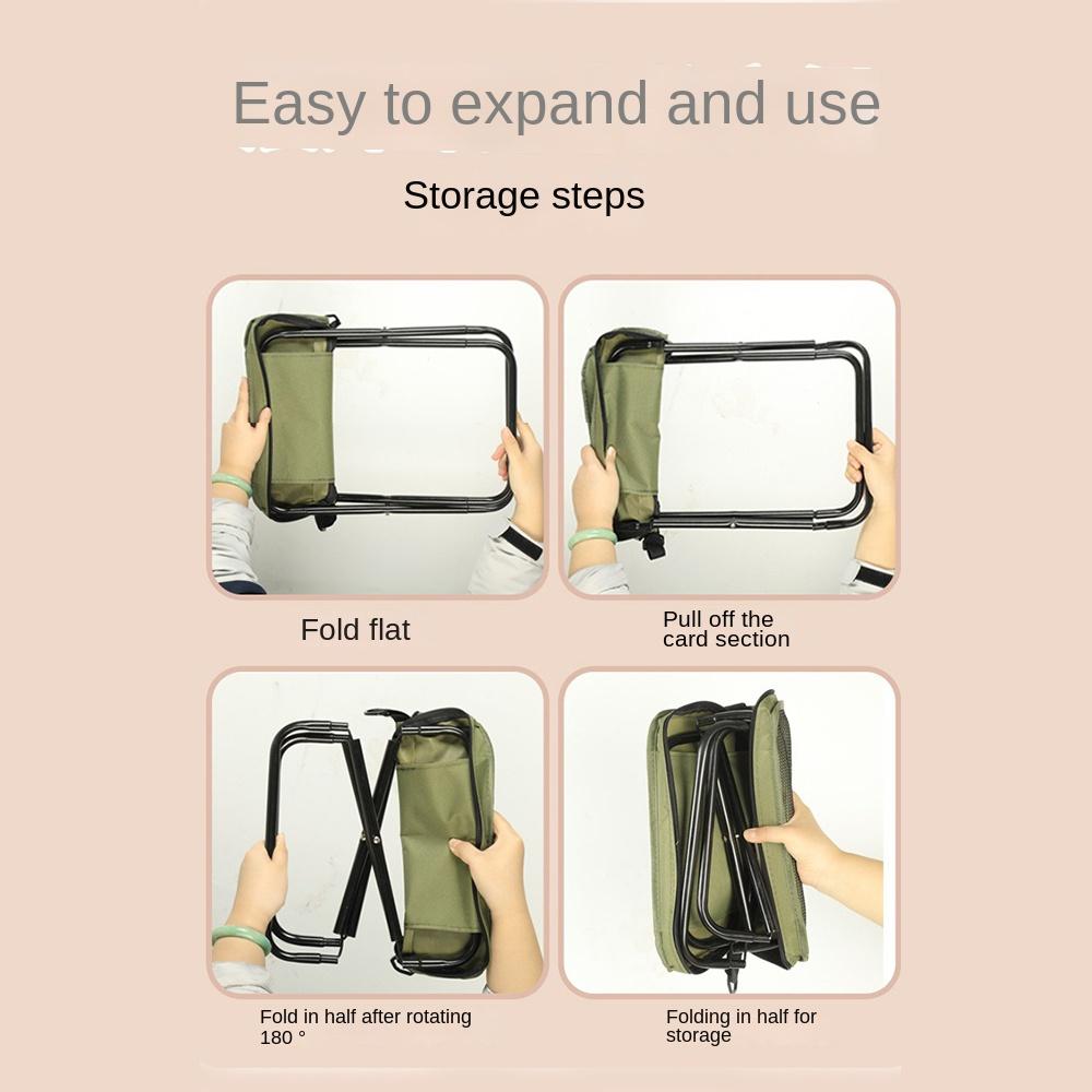 Strong Load-bearing Sports Folding Chair Sturdy Pencil Case Stool Folding Backpack Stool Hiking