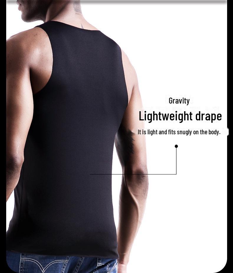 Мужской дышащий спортивный жилет Ice Silk с круглым вырезом и облегающим кроем