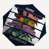 1PC Demon Days, Gorillaz Custom Name Automatic Open/Close, 8-Rib Durable Frame Compact Travel Umbrella for Men & Women D1222039