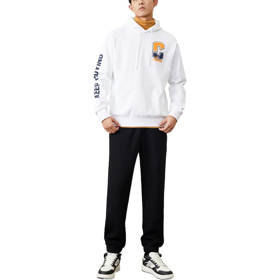 ANTA Life Collection Sweatshirts Men's Snowflake White Hooded Thickened Regular 152248701-1