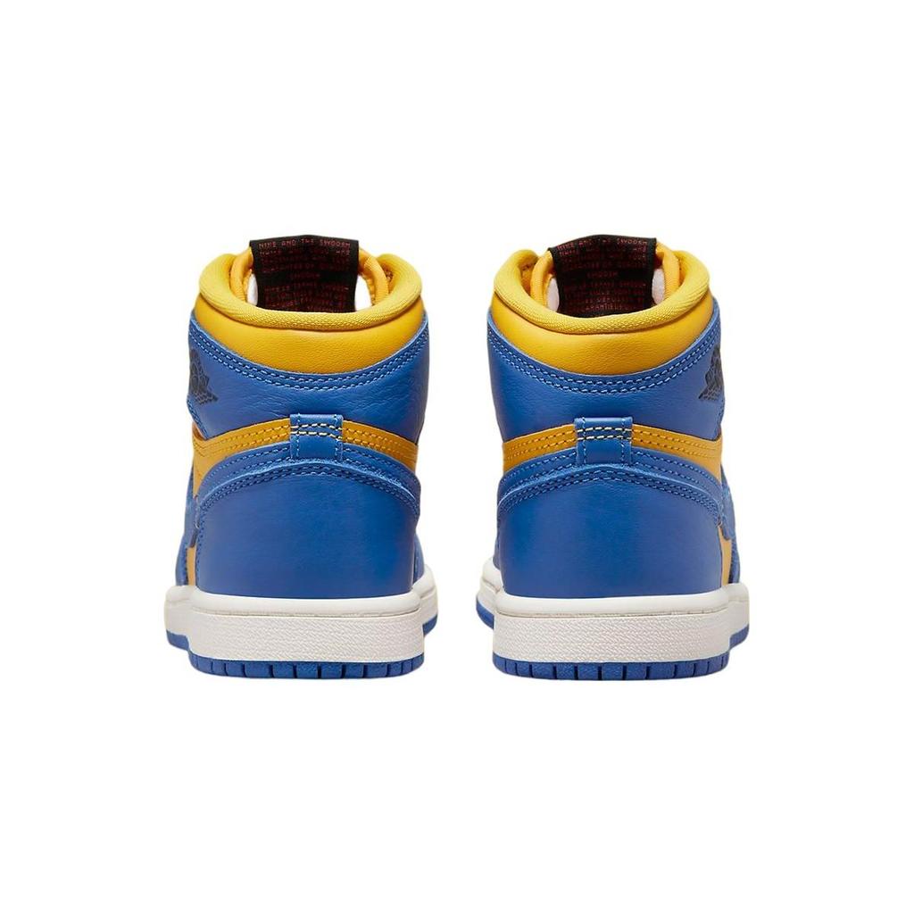 Детские кроссовки Air Jordan 1 Retro High OG PS Reverse Laney желтые Varsity-Maize Game-Royal FD2597-700