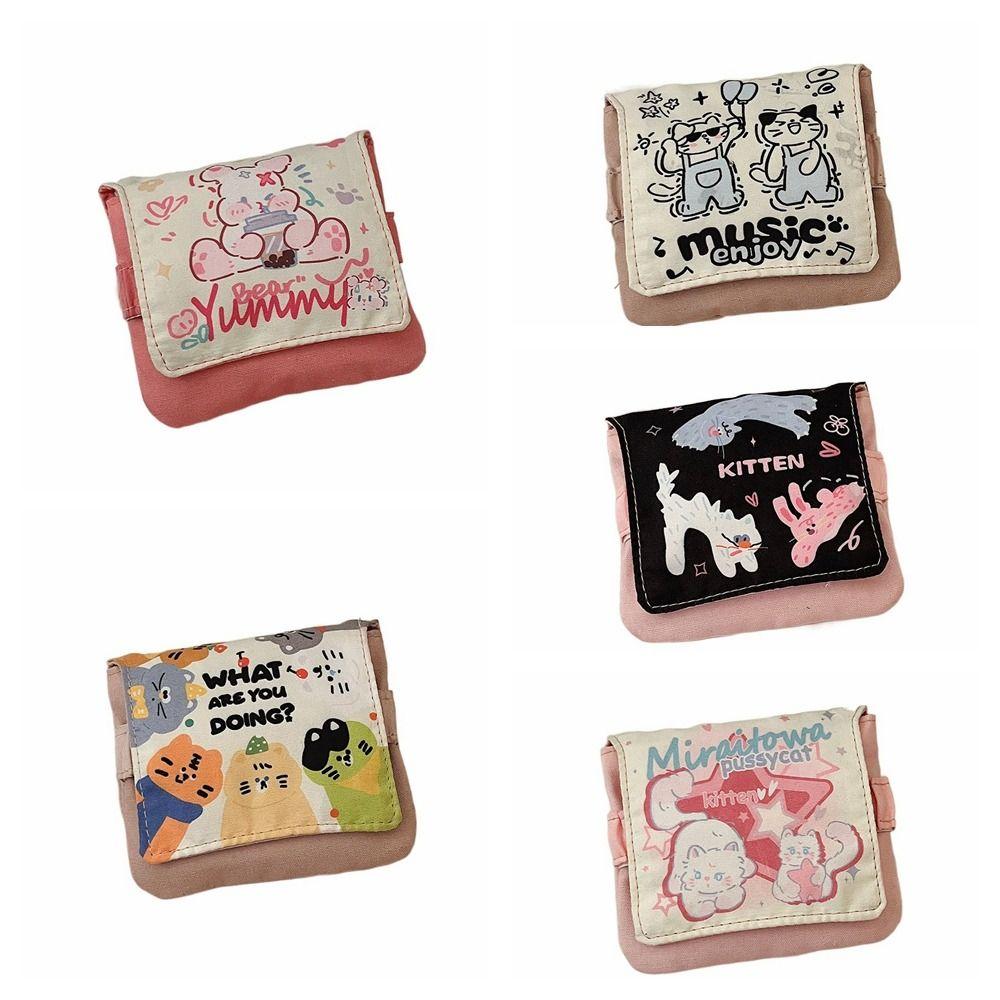 Косметичка Мини косметичка Кошелек с изображением кота Кошелек для монет Повседневная гигиеническая сумка для хранения на открытом воздухе