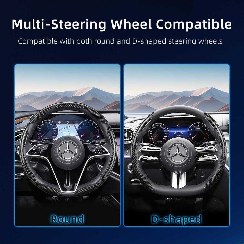 Suitable for Mercedes-Benz Carbon Fiber Texture Steering Wheel Cover with Segmented Quick-Release Design V g S a E C Class Gle Glc Gla Glb