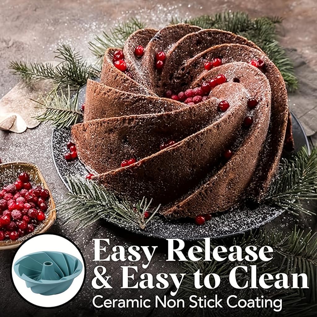 1 шт. Силиконовая форма для кекса Bundt, пищевая антипригарная форма для торта, форма для торта Cyclone, силиконовая шифоновая форма для выпечки, принадлежности для выпечки, кухонные принадлежности