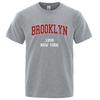 Футболка с принтом «Бруклин 1898 Нью-Йорка», мужская и женская одежда, свободные летние футболки, хлопковая дышащая футболка с коротким рукавом