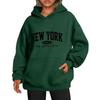 Women NEW YORK Brooklyn Letter Print Hoodie Oversized Loose Hooded Sweatshirt The Empire City Casual Streetwear Men Pullover Top