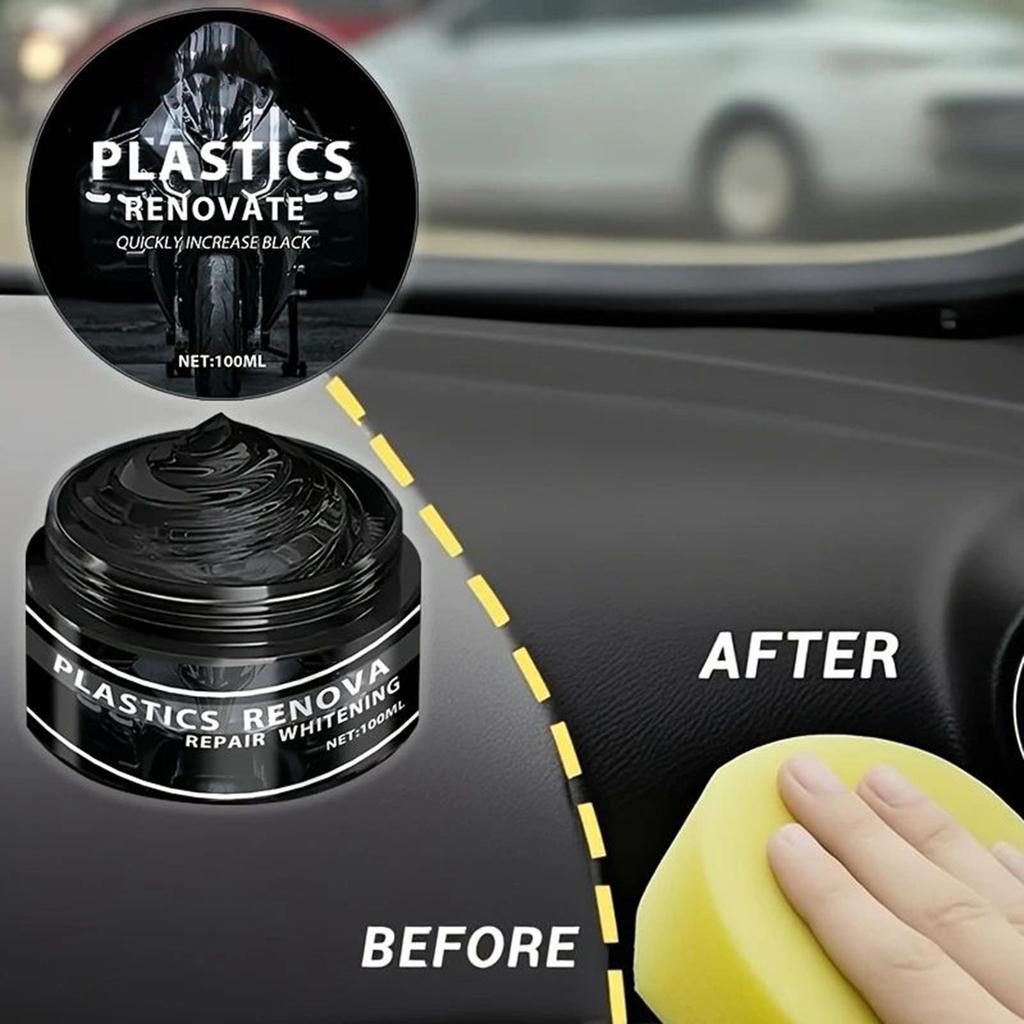 100ml Universal Car Motorcycle Renovation Wax Car Interior Black Trim Restorer Plastic Rubber Repair Cream Car Renovation Wax