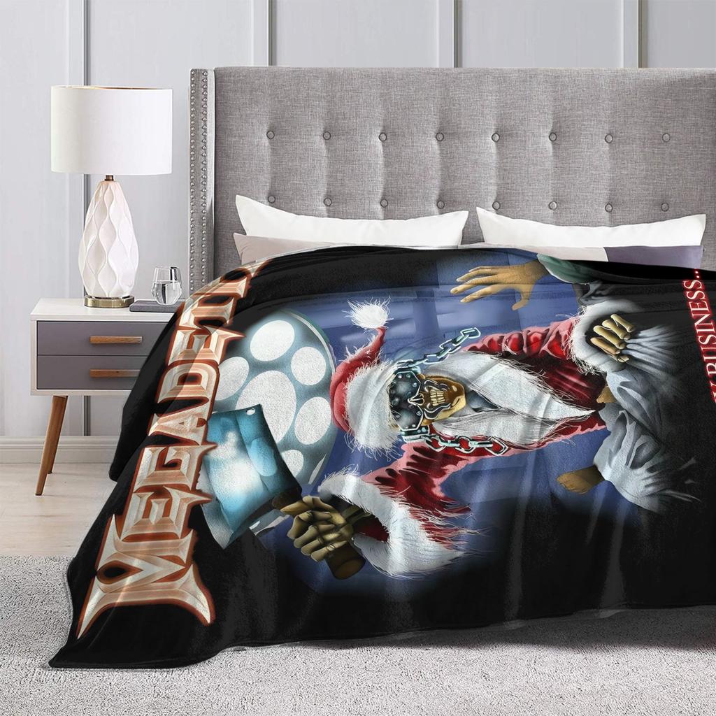 Megadeths Band Art Warm Soft Blanket Kids Adult Plush Bedding Throws Street Trend Couch Bed Flannel Bedspread Sofa Bed Cover