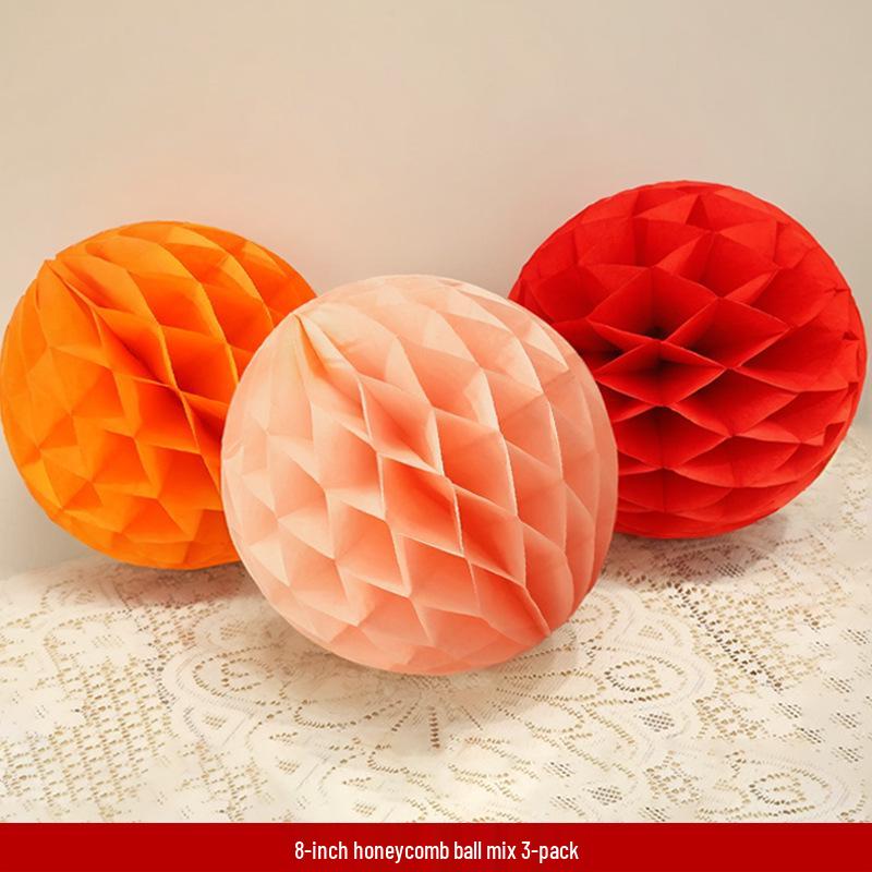 First Birthday Honeycomb Ball Lantern Decoration - Baby Party Photo Props & Backdrop