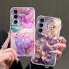 Цветочный Мраморный Чехол для Телефона для Samsung Galaxy A57 A56 A26 A24 A52 A14 A16 A54 A15 A25 A51 A36 A37 A52 A17 A55 A34 A35 A23