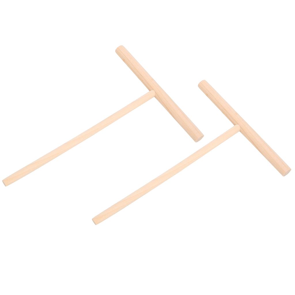 2Pcs TShaped Wooden Pancake Batter Spreader Crepe Spreader Spatula for Kitchen Use