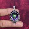Кулон с радужным мистическим топазом, ювелирное изделие с драгоценным камнем, кулон из стерлингового серебра 925 пробы, ювелирное изделие ручной работы, кулон с камнем-талисманом, подарок для него