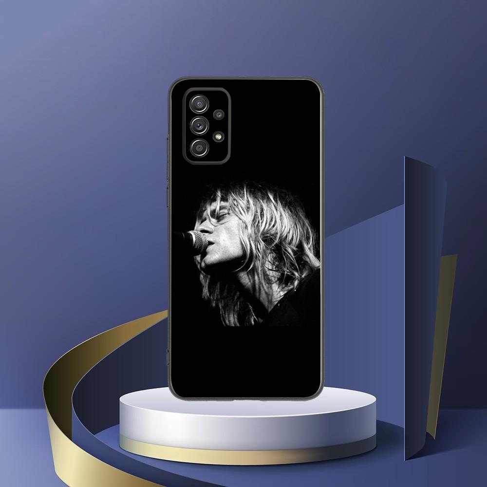 Kurt Cobain Phone Case For Samsung S24,S23,S22,S21,S20,S10,S10E,S9 Plus FE Note 20 Ultra 10,9 Plus Black