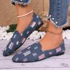 Fashion 2024 New Women's Mixed Color Stitching Loafers Breathable Casual Pointed Toe Slip-on Shallow Flats
