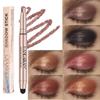 Double-head Eyeshadow Stick Diamond Shimmer Highlighter Pencil Ultra Pigmented Long Lasting Cream Eye Shadow Brush Pen