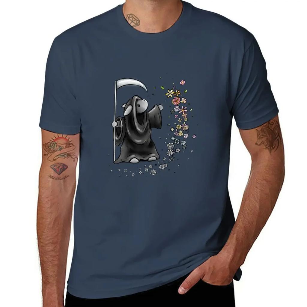 ‘Don’t be afraid’ rabbit grim reaper T-Shirt blanks oversized funnys mens graphic t-shirts big and tall