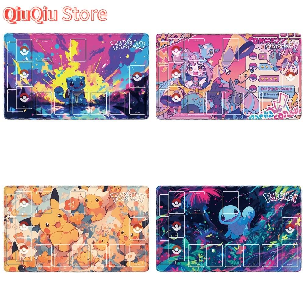 Pokemon Ptcg Card Mat Pikachu Charizard Bulbasaur Squirtle XCm Single Player Battle Anime Characters Card Pad