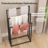 Freestanding Towel Rack, Steel Towel Rail Holder with 3 Bars, Black