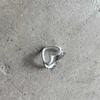 Chunky Jewelry Enamel Heart Ring Y2K Geometric Ring Unique Finger Buckle  Men