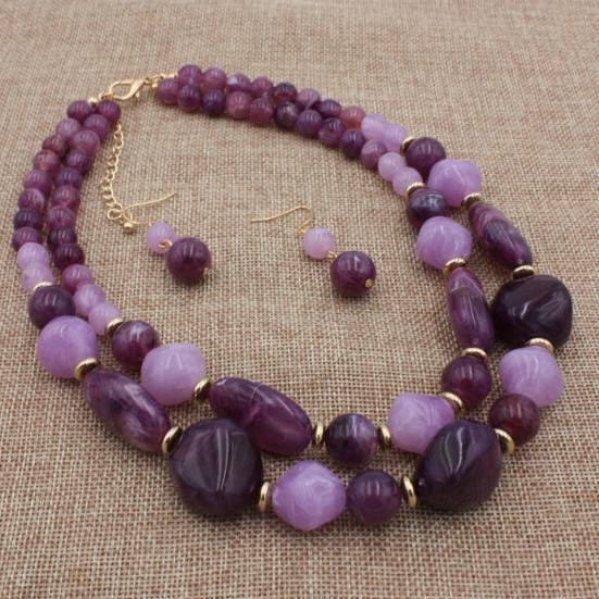 1 комплект многослойного ожерелья в стиле ретро, ювелирные изделия, аксессуары, двухрядное ожерелье, серьги-крючки, комплект для вечеринки