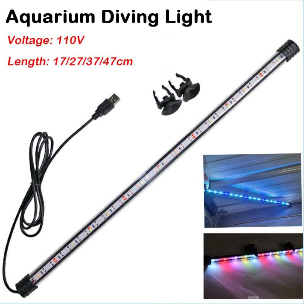 USB Plug Fish Tank Light 17-47cm Aquarium Diving Light Durable Plant Grow Lamp