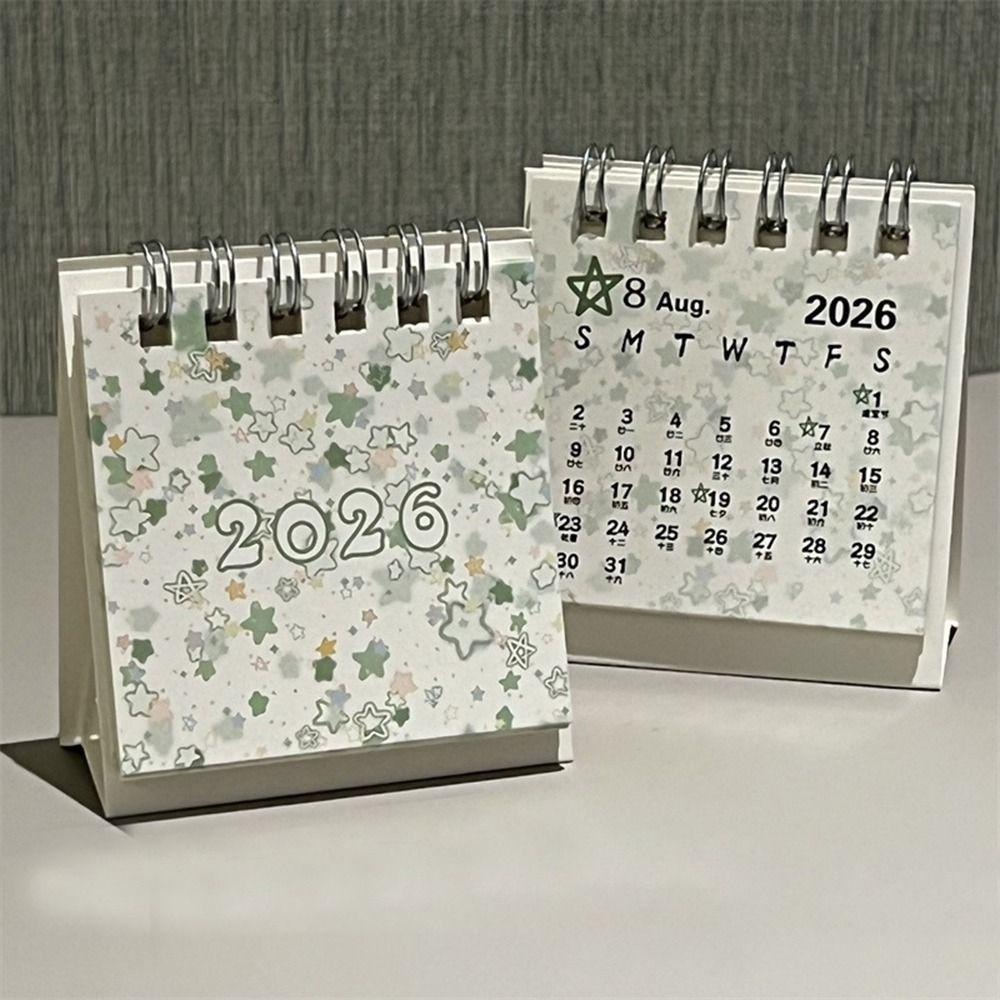 Mini Desktop Calendar Coil Binding Schedule Planner Cute 2026 Desk Calendar Office School Supplies