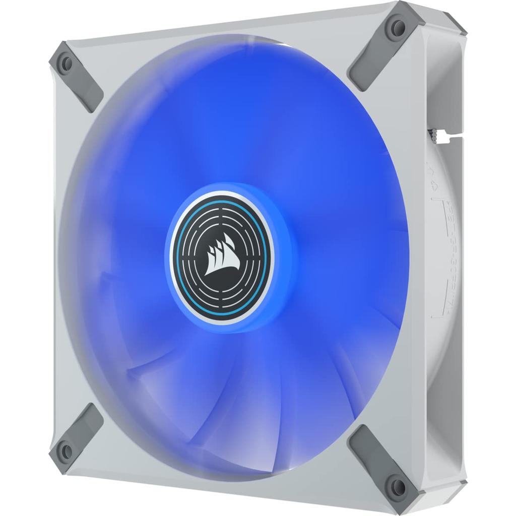 CORSAIR ML140 LED ELITE White 140mm Magnetic Levitation Blue LED Fan with Single Pack for Additional Coolers Frame, AirGuide, CO-9050131-WW