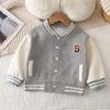 Boys Baseball Jacket Baby Letter Round Collar Coat Spring Autumn Girls Fashion Casual Sports Outerwear 12M-12 Years Old