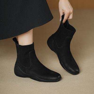 Британские кожаные ботинки Мартин женские осенне-зимние короткие ботинки маленький наклонный каблук женские ботинки тонкие ботинки мягкая подошва голые ботинки ботинки Челси