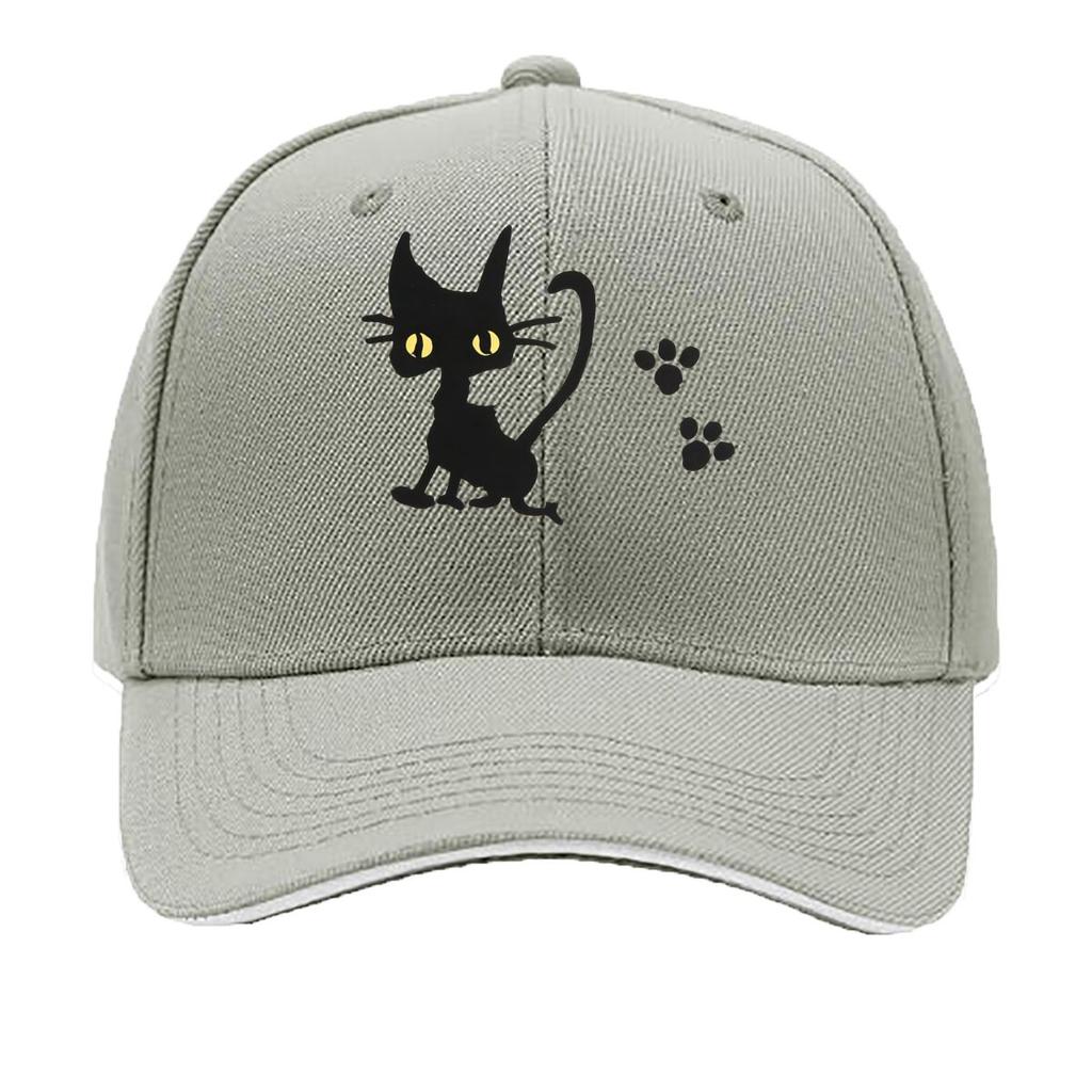 Multicolor Options Available for The Featuring a Black Cat Comfortable And Breathable This Solid C Sandwich Baseball Cap