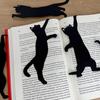5 Pcs Black Cat Bookmark Metal Cat Shaped Page Marker for Book Lovers